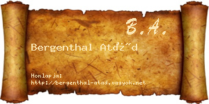 Bergenthal Atád névjegykártya
